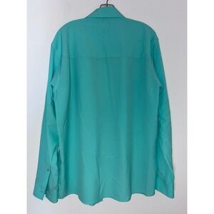 Simms Fishing Products Mens XL Teal Blue Long Sleeve Button Up Fishing Shirt